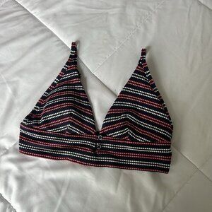 Aerie Womens Size Small S Navy Pink White Triangle Bathing Suit Top Swim Beach
